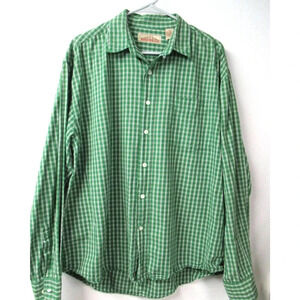 Cactus Jeanswear Men's Button-Down Shirt Long Sleeve 100% Cotton Size XL Green